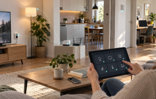 Vernetztes Smart Home mit zentraler Steuerung für Strom, Internet und Mobilfunk