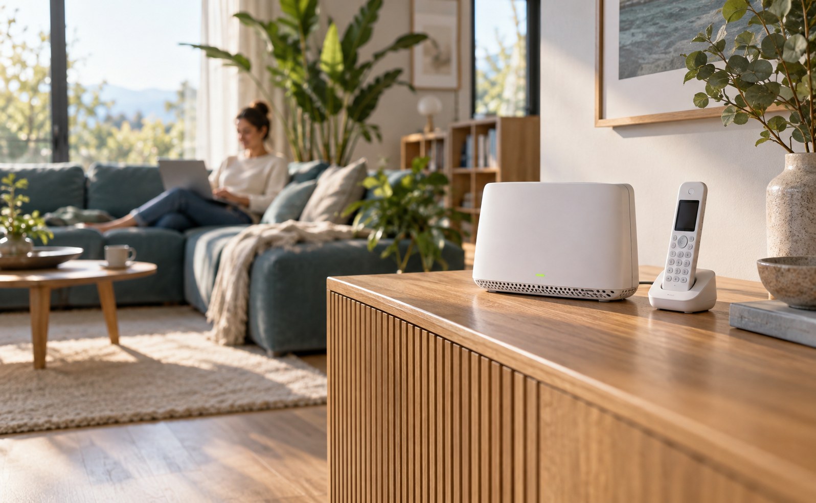 Router und Telefon für den Internetanschluss zu Hause