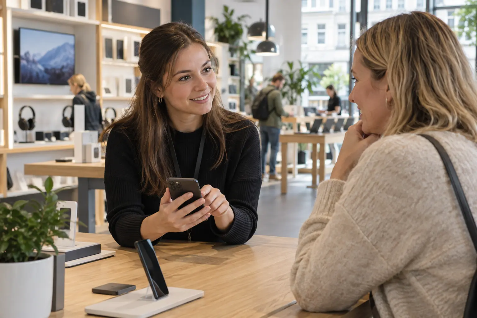 Persönliche Beratung zu einem Smartphone